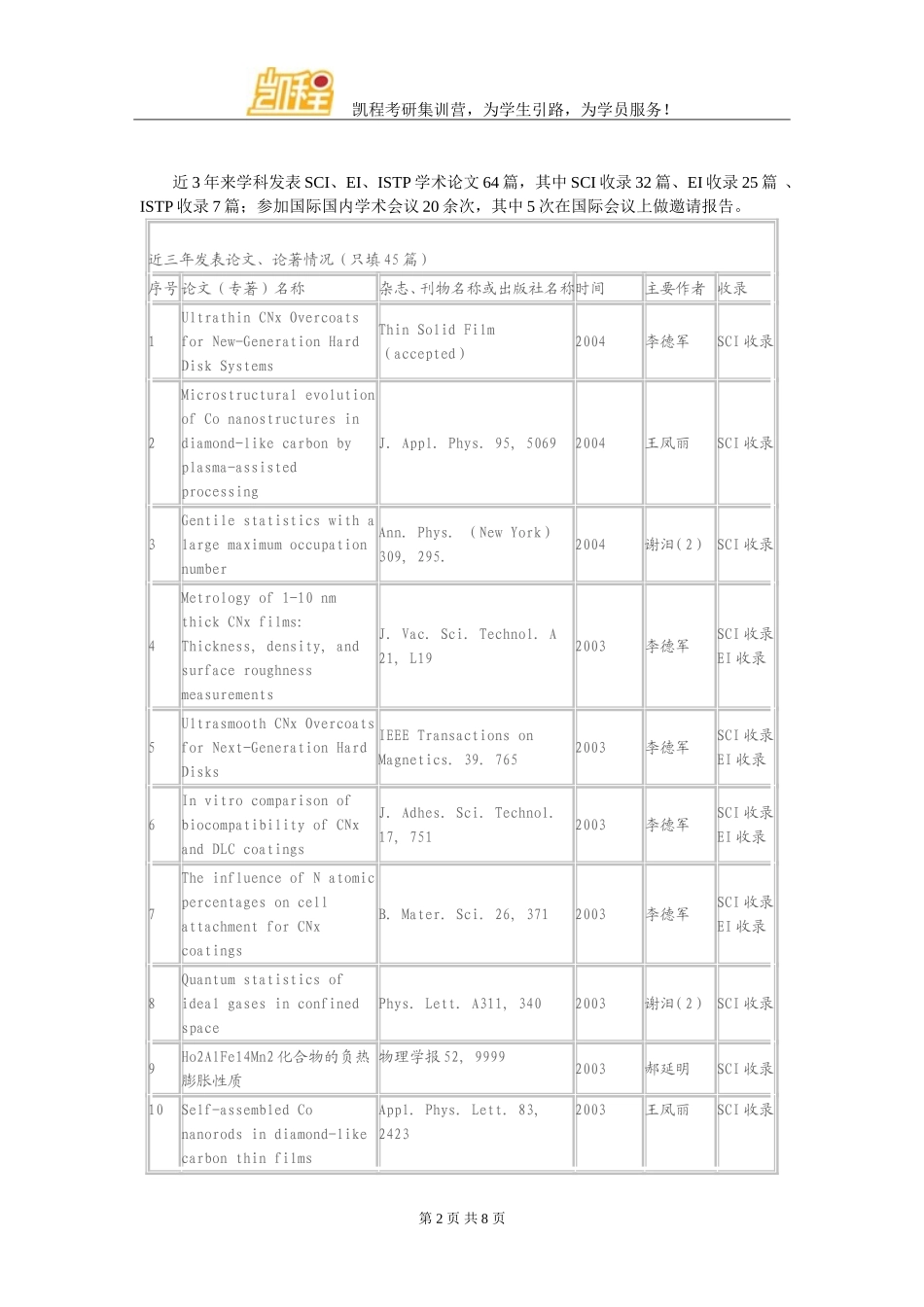 天津师范大学凝聚态物理专业考研_第2页