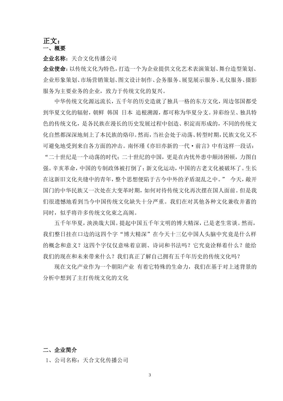 天合文化传播公司商业计划书-2_第3页