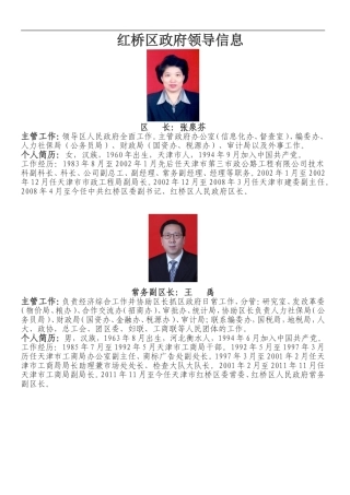 天津市红桥区政府信息
