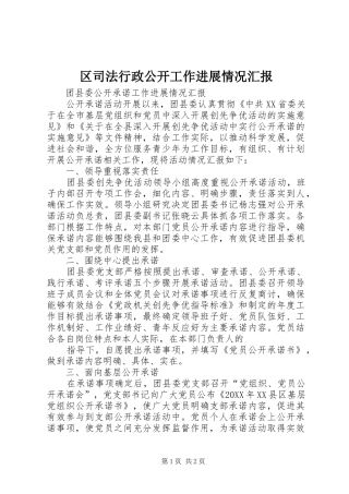 2024年区司法行政公开工作进展情况汇报