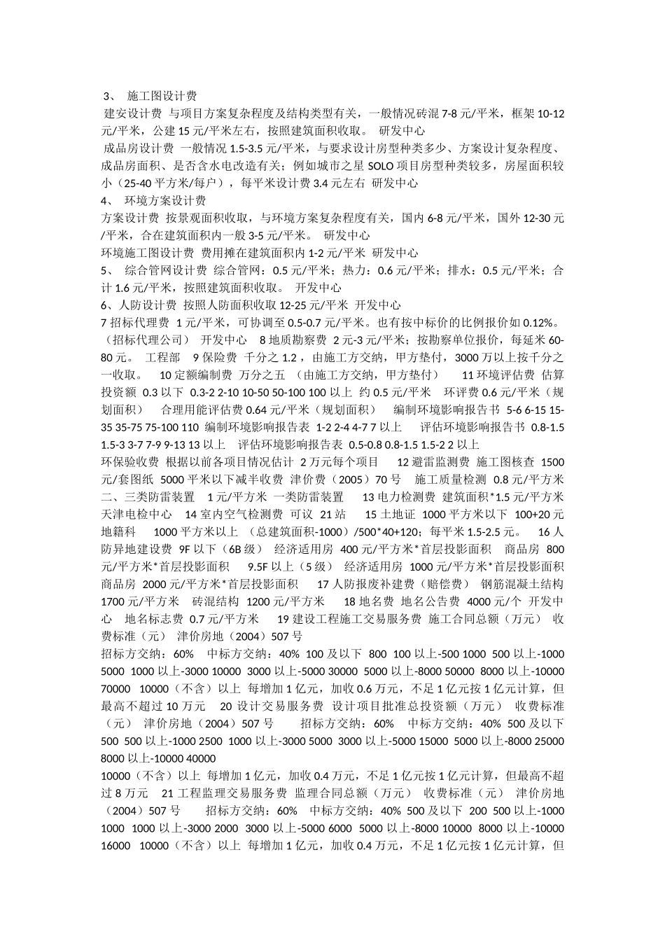 天津市建设项目收费标准_第2页