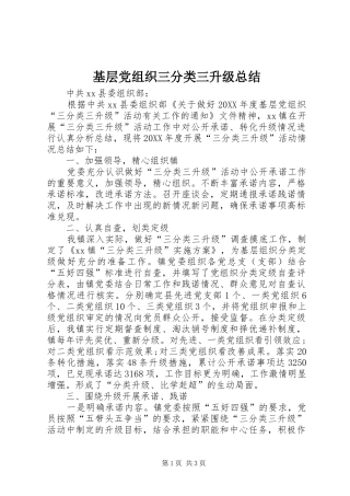 2024年基层党组织三分类三升级总结