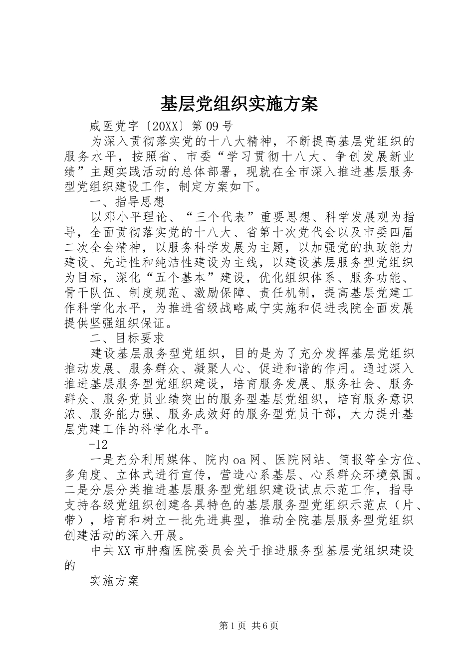 2024年基层党组织实施方案_第1页