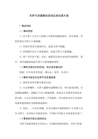 天然气泄漏事故现场应急处置方案