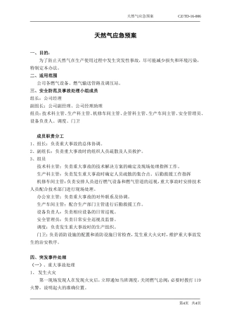 天然气应急预案