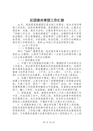 2024年区团委共青团工作汇报