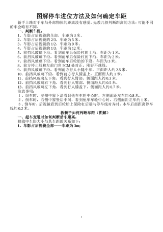 图解停车方法大全及如何确定车距
