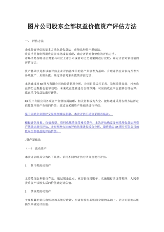 图片公司股东全部权益价值资产评估方法