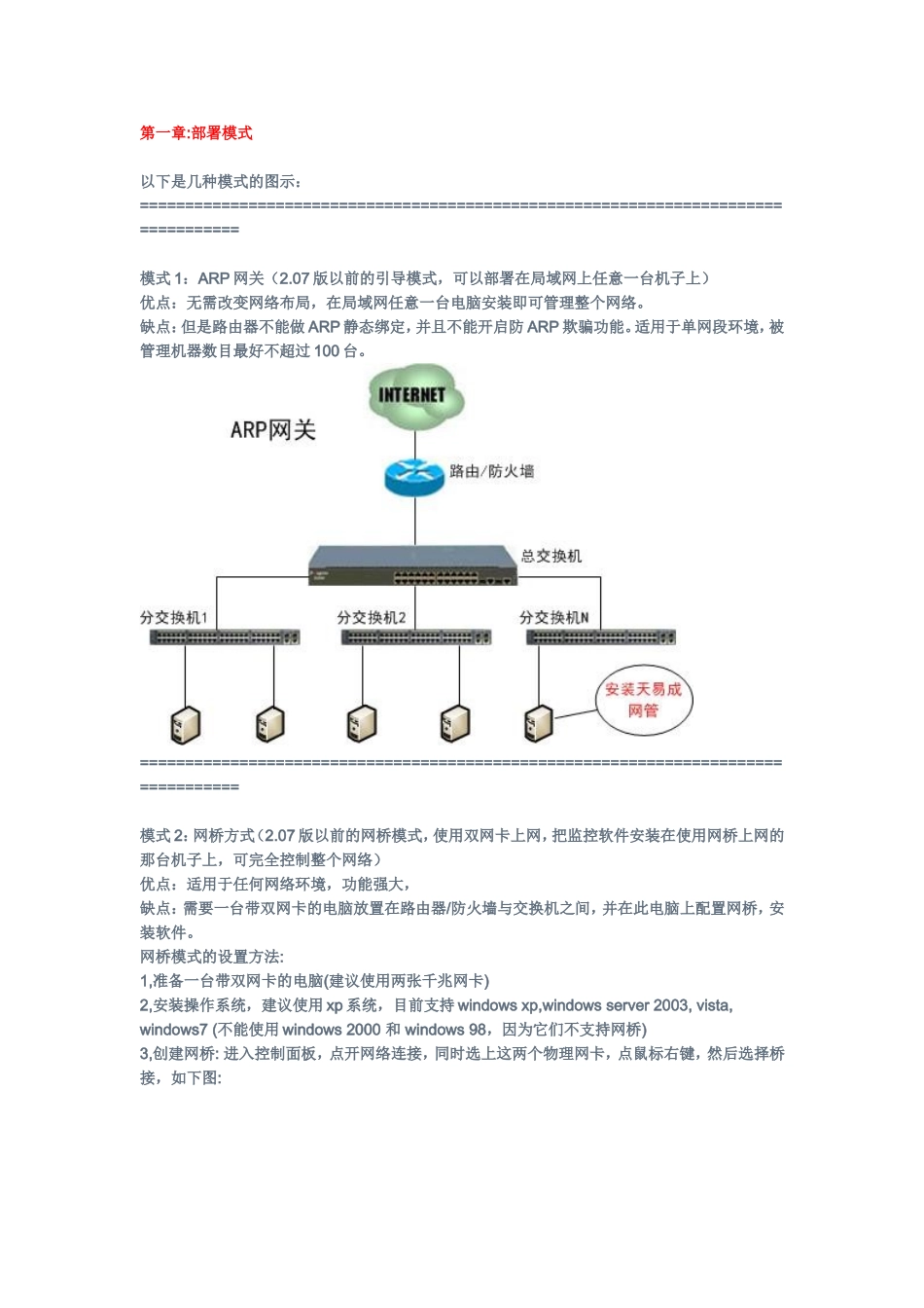 天易成网络管理系统部署模式_第1页