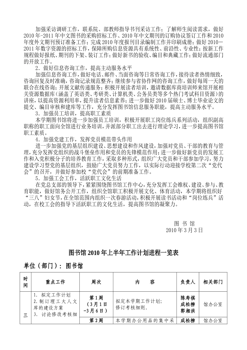 图书馆2010年工作主要思路及上半年工作计划_第2页