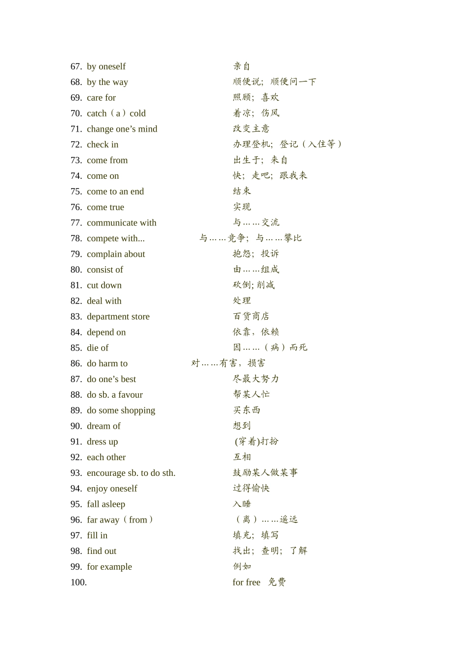 天津中考必背词组(全)_第3页