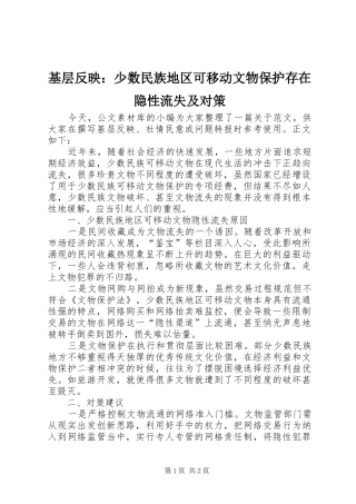 2024年基层反映少数民族地区可移动文物保护存在隐性流失及对策