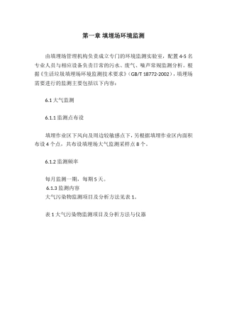 填埋场环境监测