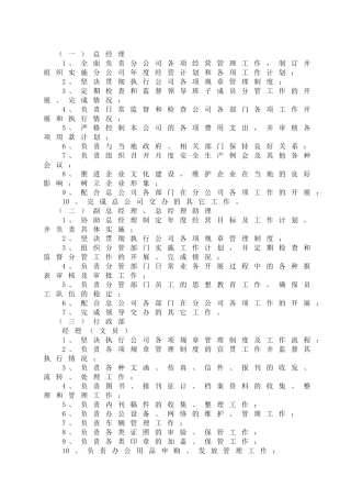 天然气公司岗位管理职责