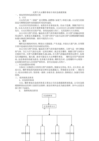 天然气火灾爆炸事故专项应急救援预案