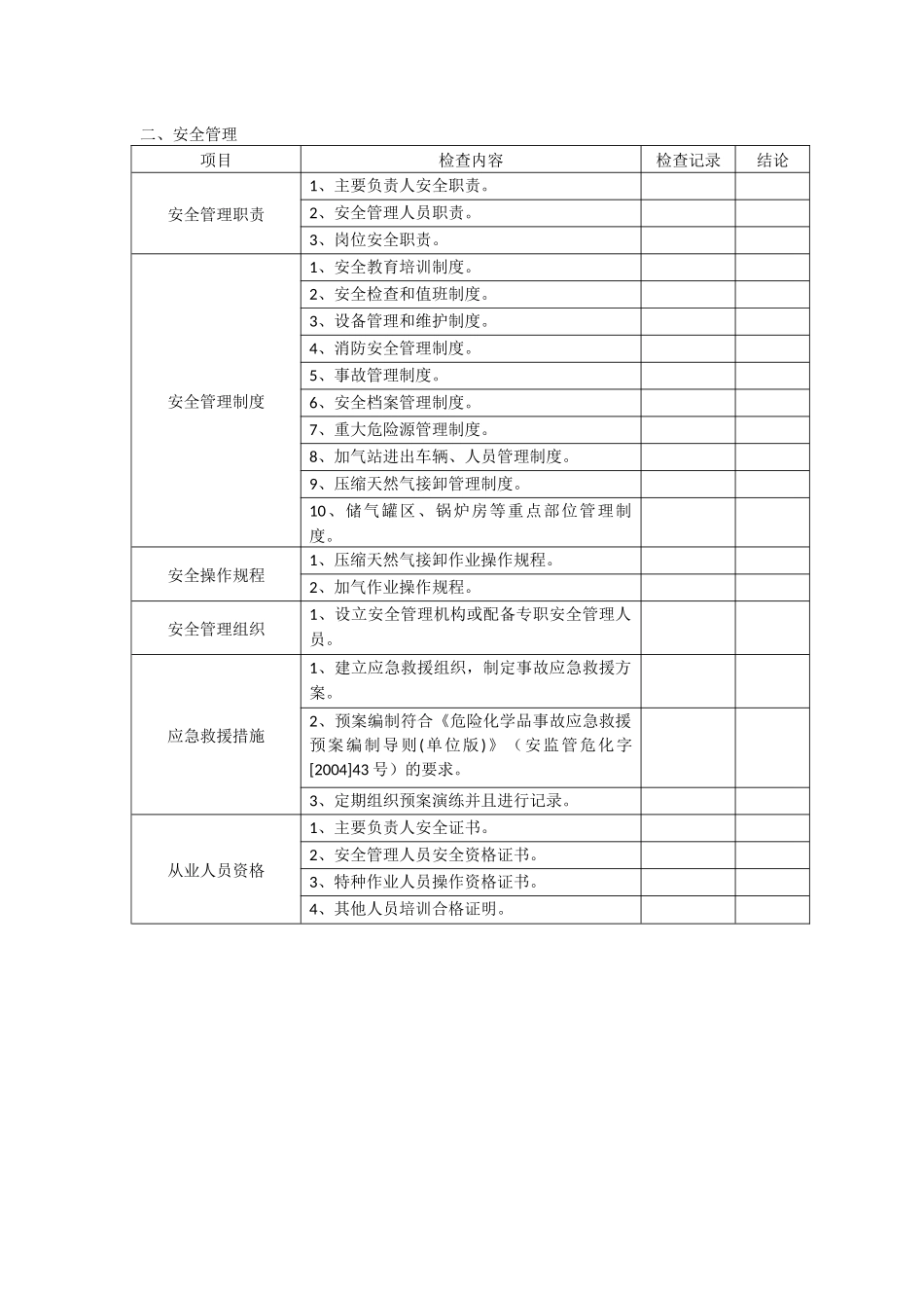 天然气加气站安全检查表_第2页