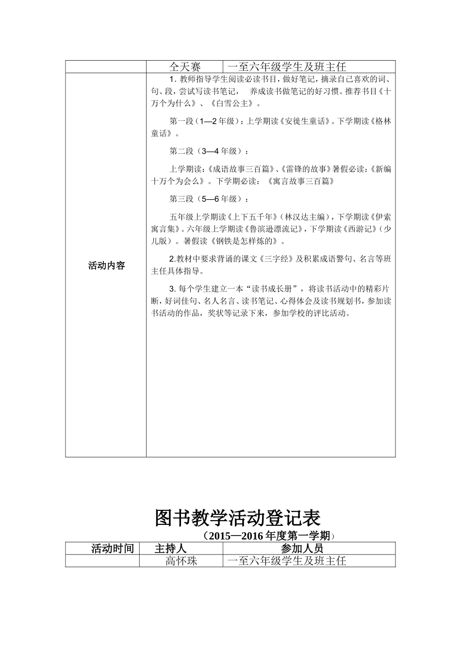 图书教学活动登记表1_第2页
