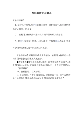 图形的放大与缩小教案