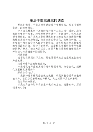2024年基层干部三进三同调查