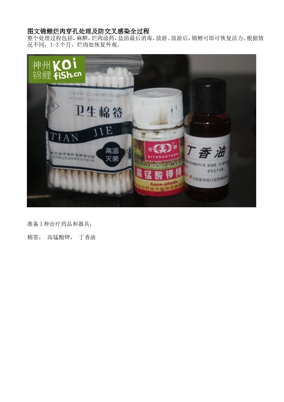 图文锦鲤烂肉穿孔处理及防交叉感染全过程_第1页