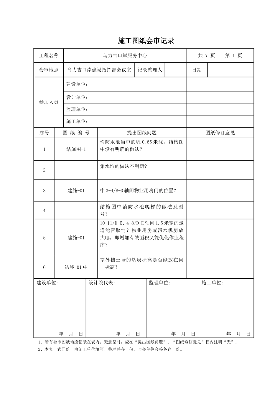 图纸会审记录表格(标准)_第1页