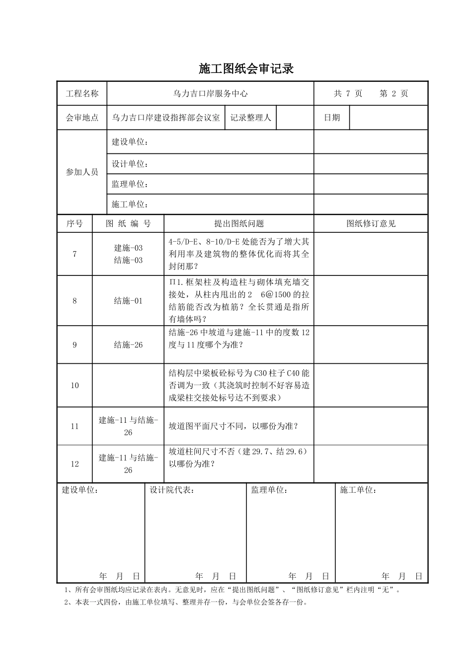 图纸会审记录表格(标准)_第2页