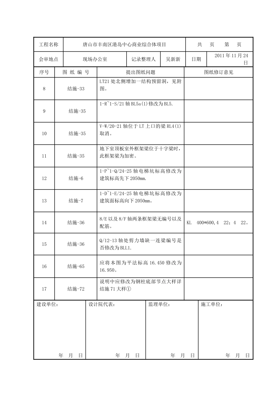 图纸会审记录表格(同名15130)_第2页