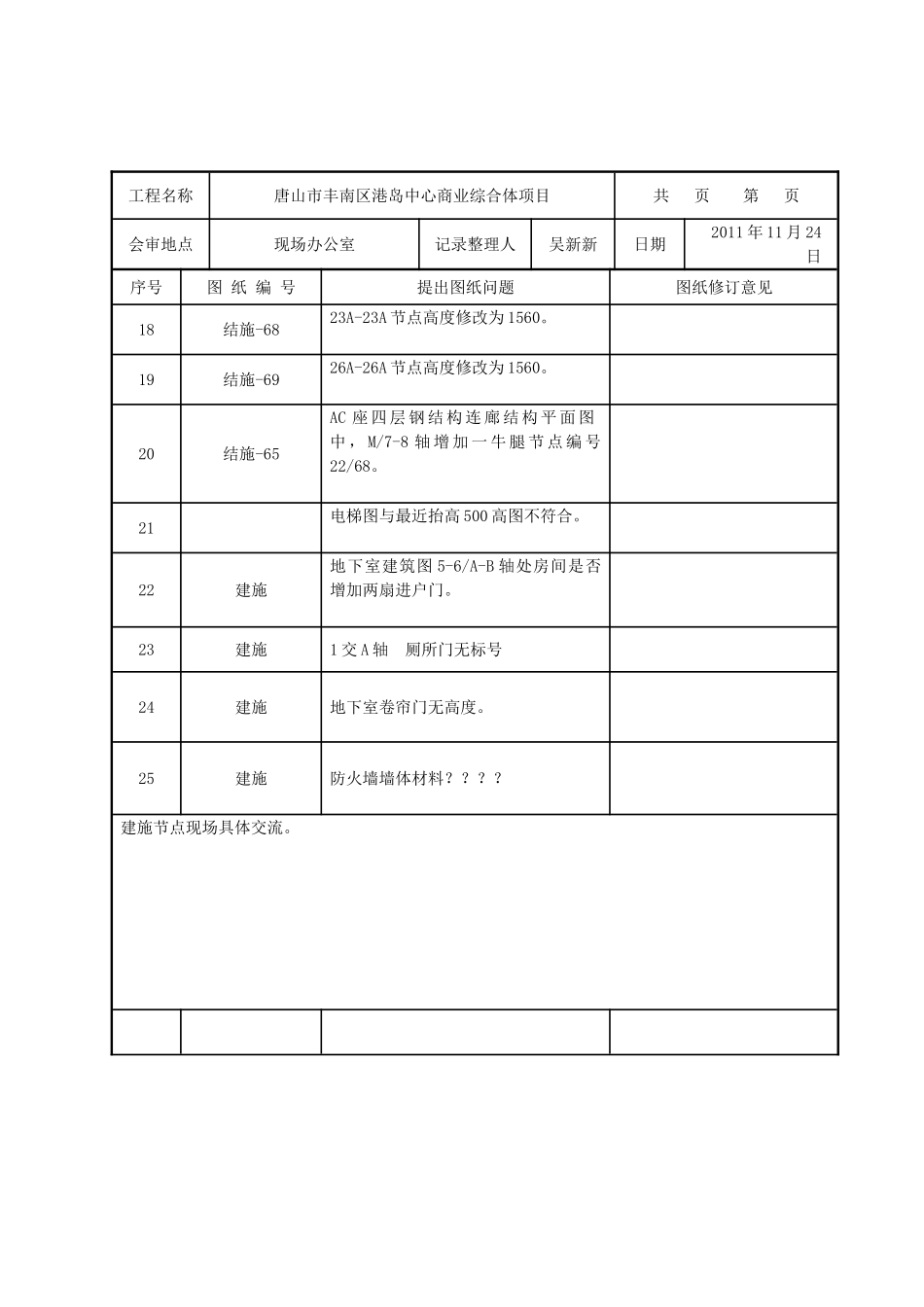 图纸会审记录表格(同名15130)_第3页