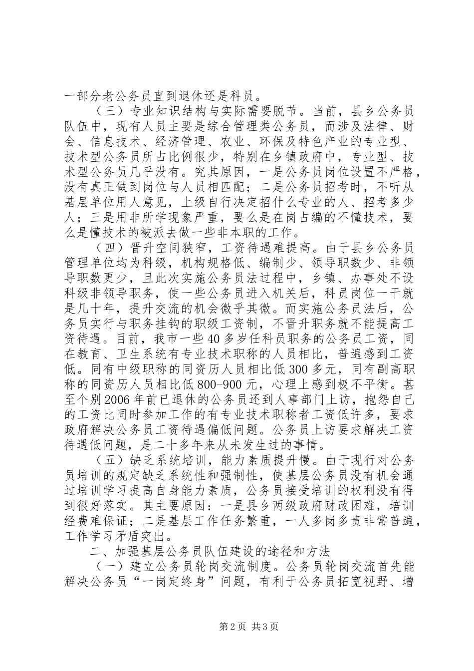 2024年基层公务员队伍建设现状及思考_第2页