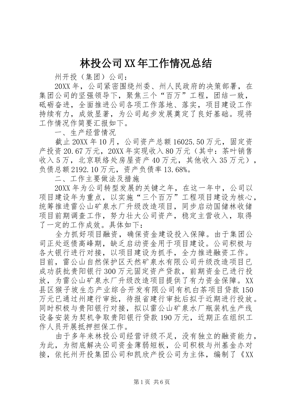 2024年林投公司工作情况总结_第1页