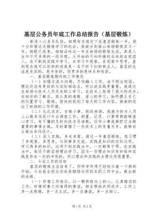 2024年基层公务员年底工作总结报告