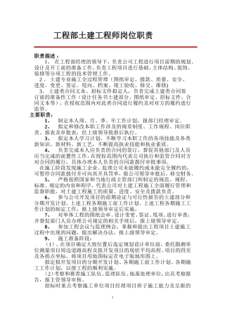 土建工程师岗位职责