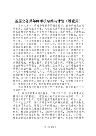 2024年基层公务员年终考核总结与计划稽查局