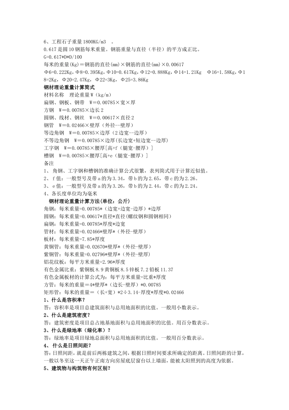 土建工程师应掌握的数据_第2页