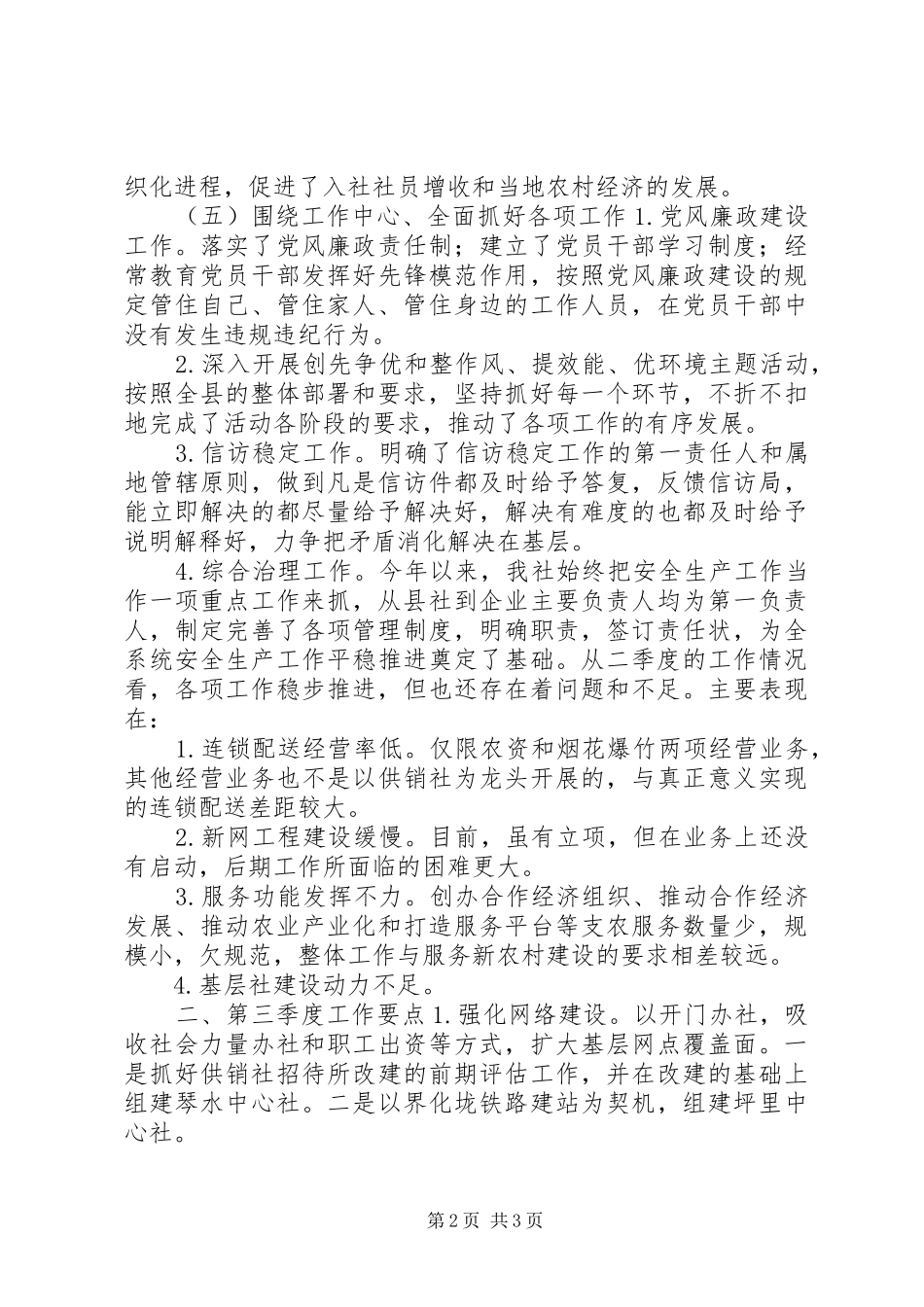 2024年基层供销社工作总结_第2页