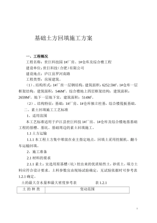 土方回填施工方案(同名6172)