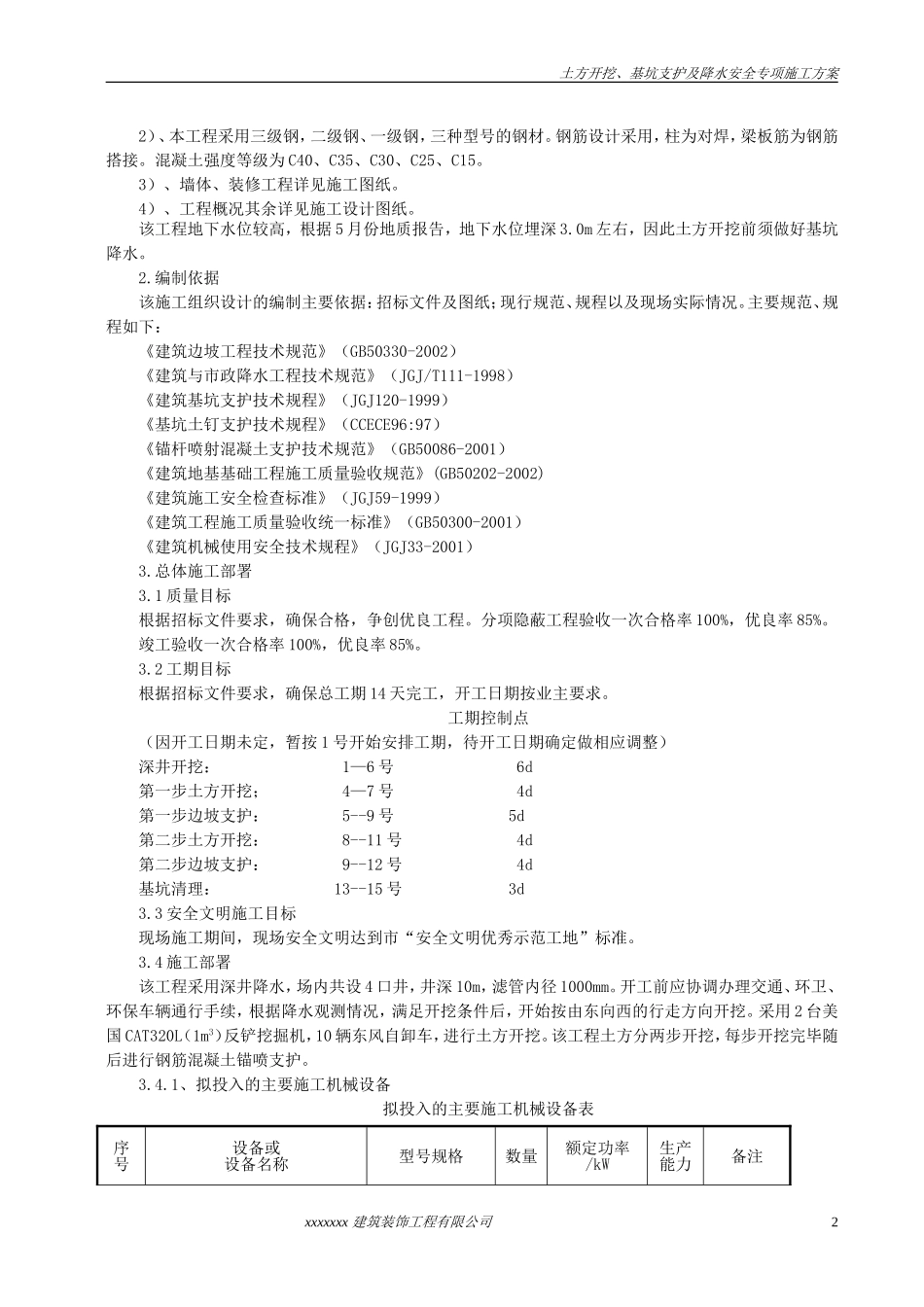 土方开挖深基坑支护及降水安全专项施工方案(1)_第2页