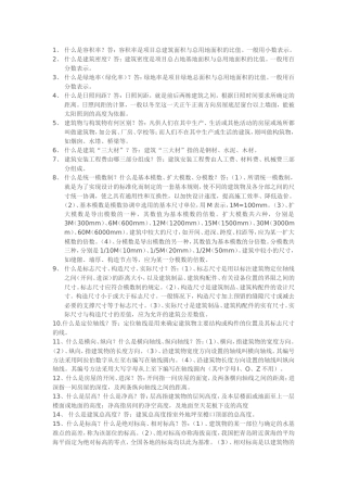 土建施工员建筑施工基础知识汇总