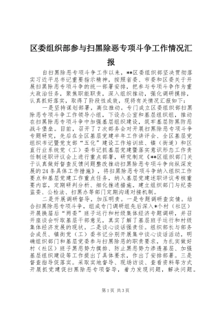2024年区委组织部参与扫黑除恶专项斗争工作情况汇报