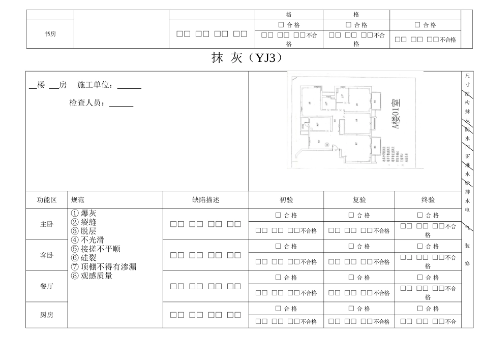 土建移交精装修验收质量检查记录表_第3页