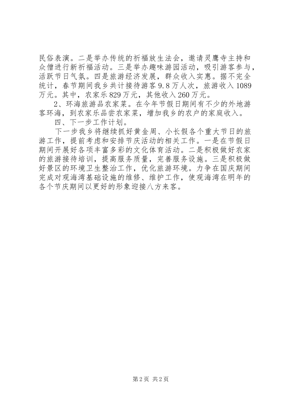 2024年旅游局终工作总结_第2页