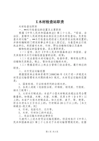 2024年木材检查站职责