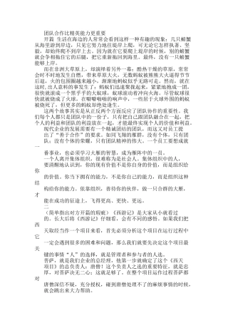团队合作比精英能力更重要--正方