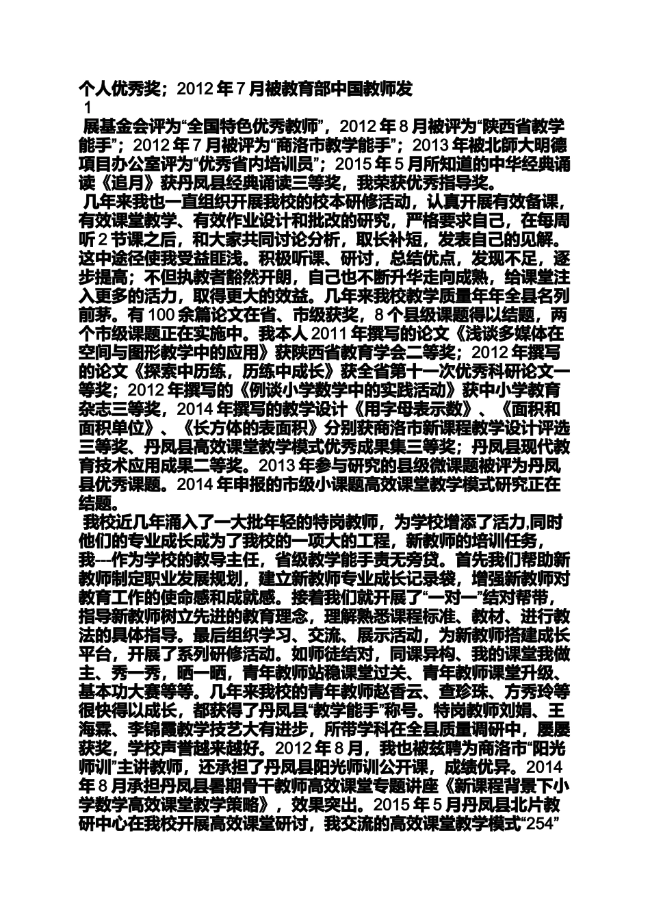 团队及带头人自我评价_第2页
