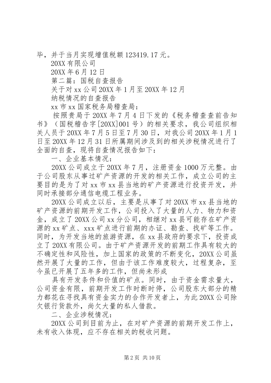 2024年年度国税自查报告_第2页