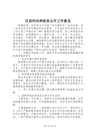 2024年区县纠风和政务公开工作意见