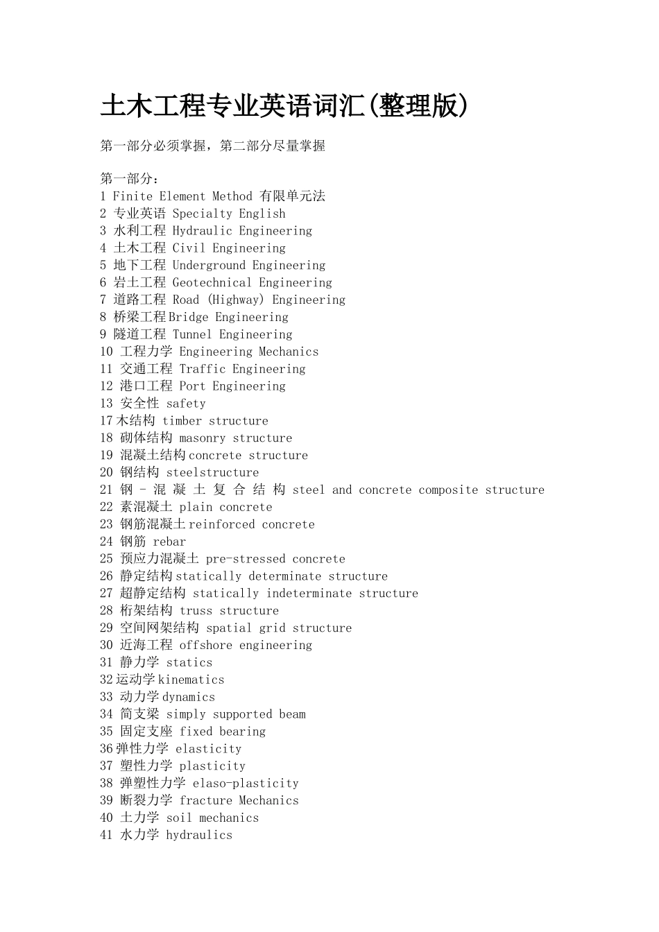 土木工程专业英语词汇集锦_第1页