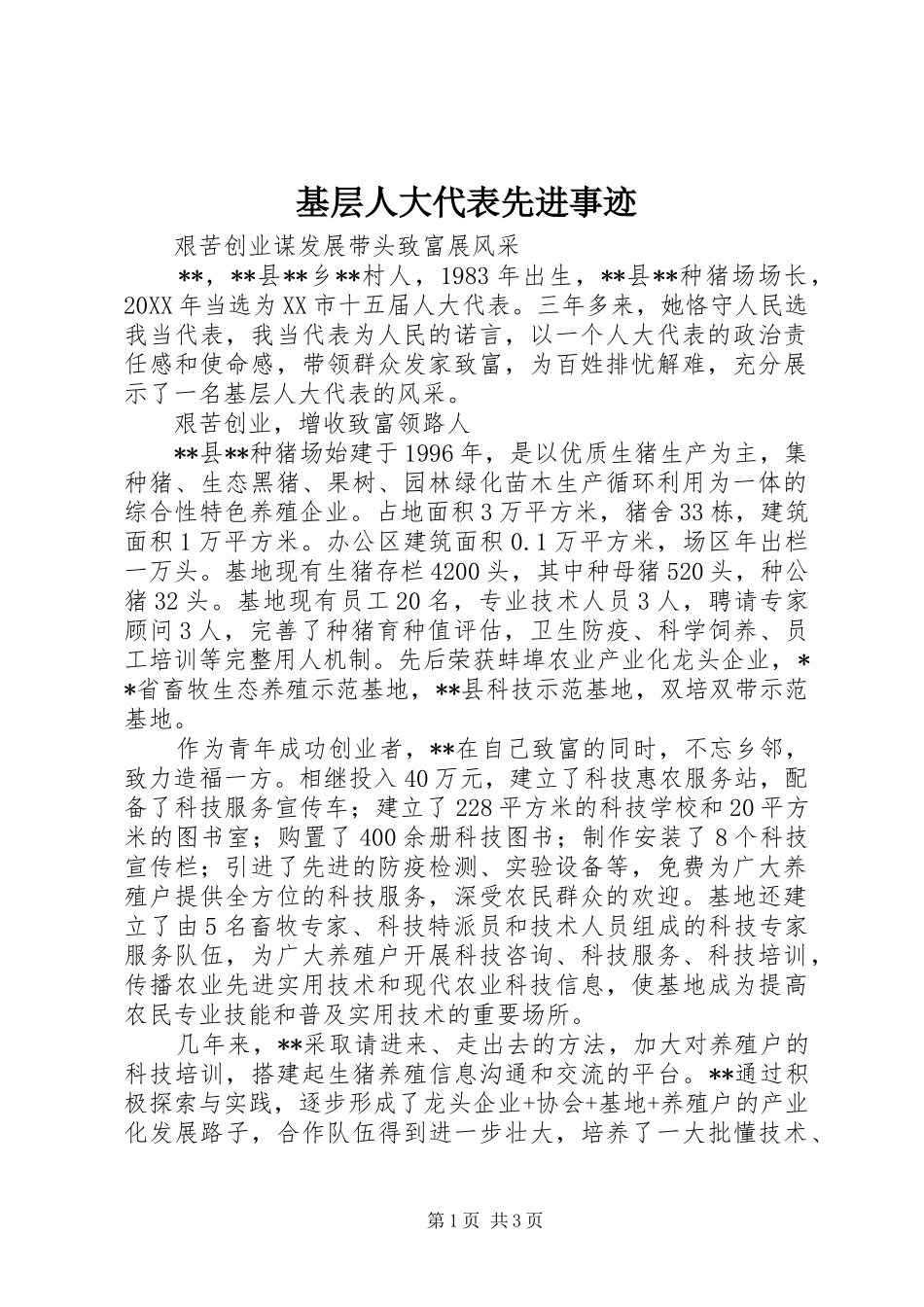 2024年基层人大代表先进事迹_第1页