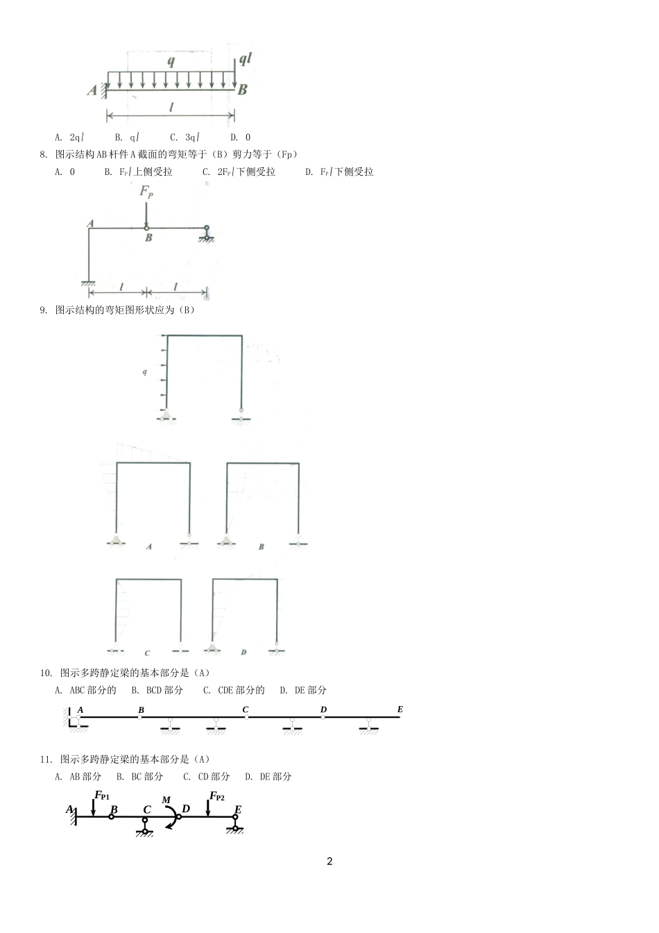 土木工程力学(本)期末复习资料-2015_第2页