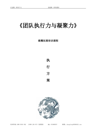 团队执行力与凝聚力